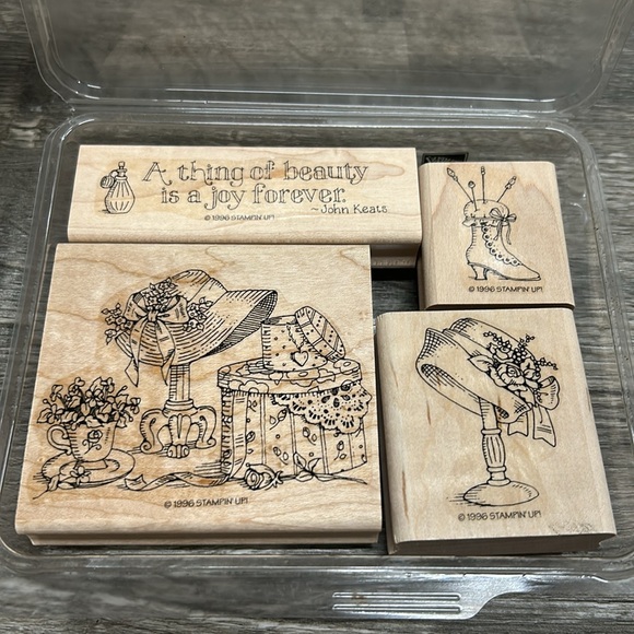 Lot Of 2 Stampin' Up Vintage Stamp Sets A Thing Of Beauty Fashion Victorian 1996 - Picture 2 of 5